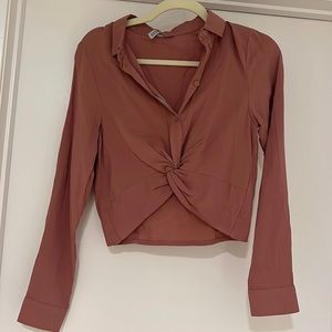 Cropped Mauve Blouse